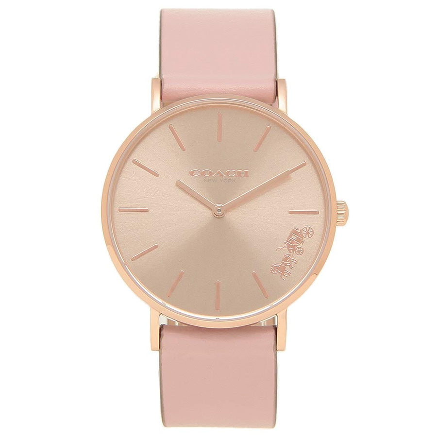 Coach Delancey Gold Dial Pink Leather Strap Watch for Women - 14503332