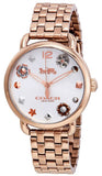 Coach Delancey White Dial Rose Gold Tone Stainless Steel Watch For Women - 14502811