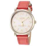 Coach Delancey Ivory Dial Orange Leather Strap Watch for Women - 14502719