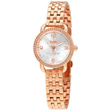 Coach Delancey Mother of Pearl White Dial Rose Gold Steel Strap Watch for Women - 14502479