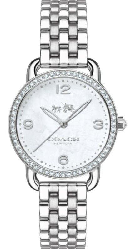 Coach Delancey Mother of Pearl Dial Silver Steel Strap Watch for Women - 14502477
