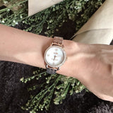 Coach Delancey Mother of Pearl White Dial Rose Gold Steel Strap Watch for Women - 14502479