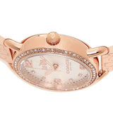 Coach Delancey Mother of Pearl White Dial Rose Gold Steel Strap Watch for Women - 14502479