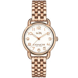 Coach Delancey White Dial Rose Gold Steel Strap Watch for Women - 14502242