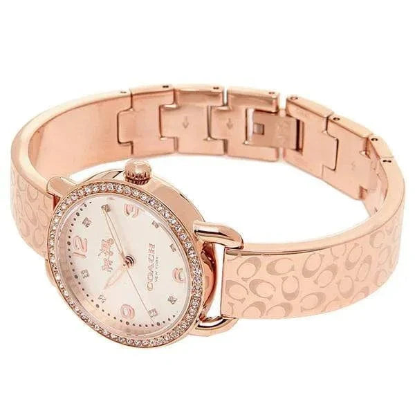 Coach Delancey Silver Dial Rose Gold Steel Strap Watch for Women - 14502355