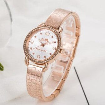 Coach Delancey Silver Dial Rose Gold Steel Strap Watch for Women - 14502355
