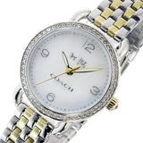 Coach Delancey Mother of Pearl White Dial Two Tone Steel Strap Watch for Women - 14502480