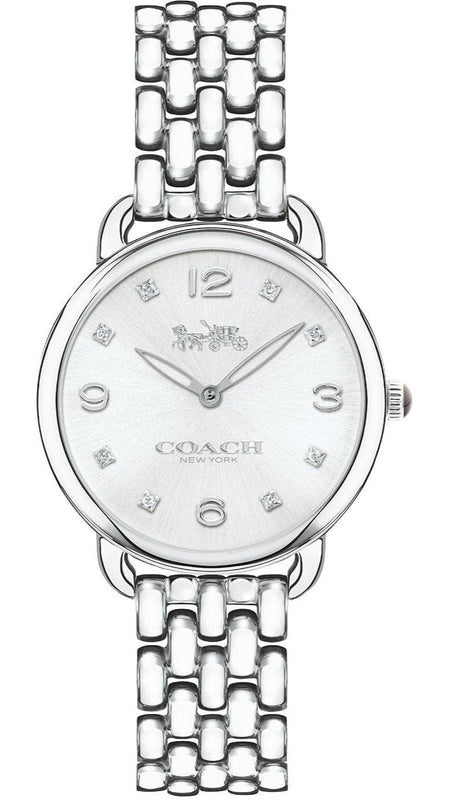 Coach Delancey Slim Silver Dial Silver Steel Strap Watch for Women - 14502781