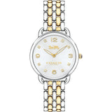 Coach Delancey Slim White Dial Two Tone Steel Strap Watch for Women - 14502784