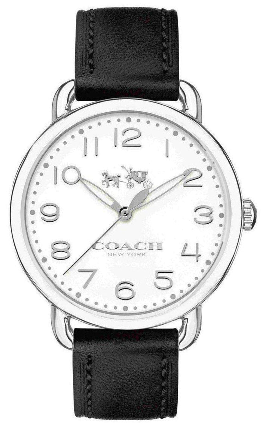 Coach Delancey White Dial Black Leather Strap Watch for Women - 14502714
