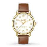 Coach Delancey White Dial Brown Leather Strap Watch for Women - 14502715