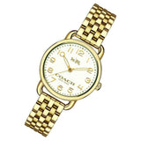 Coach Delancey White Dial Gold Steel Strap Watch for Women - 14502241