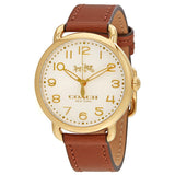 Coach Delancey White Dial Brown Leather Strap Watch for Women - 14502715