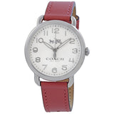 Coach Delancey White Dial Pink Leather Strap Watch for Women - 14502717