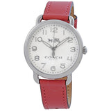 Coach Delancey White Dial Pink Leather Strap Watch for Women - 14502717