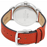 Coach Delancey White Dial Orange Leather Strap Watch for Women - 14502880