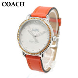 Coach Delancey White Dial Orange Leather Strap Watch for Women - 14502880