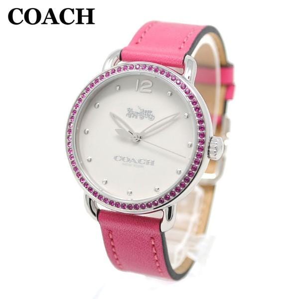 Coach Delancey White Dial Red Leather Strap Watch for Women - 14502879