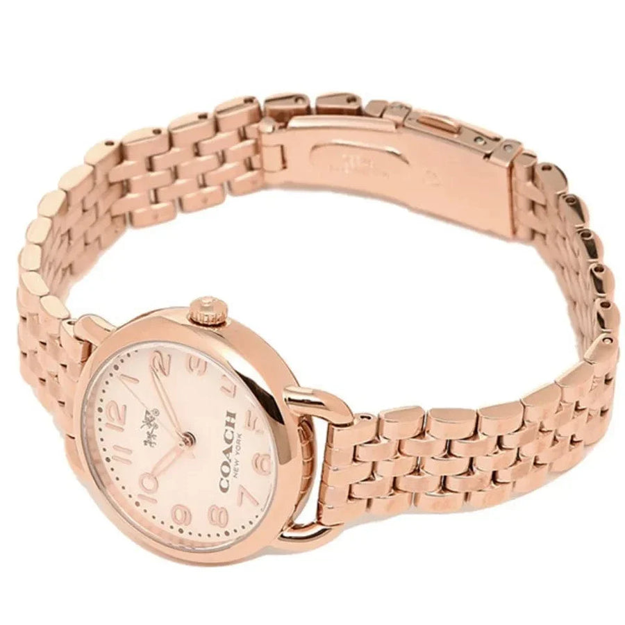 Coach Delancey White Dial Rose Gold Steel Strap Watch for Women - 14502242