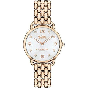 Coach Delancey White Dial Rose Gold Steel Strap Watch for Women - 14502783