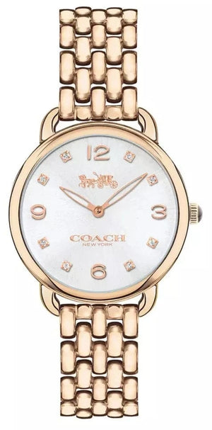 Coach Delancey White Dial Rose Gold Steel Strap Watch for Women - 14502783