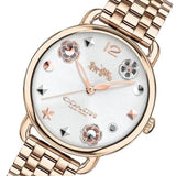 Coach Delancey White Dial Rose Gold Steel Strap Watch for Women - 14502811