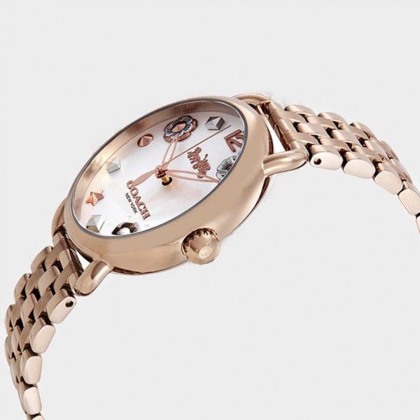 Coach Delancey White Dial Rose Gold Tone Stainless Steel Watch For Women - 14502811