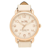 Coach Delancey White Dial White Leather Strap Watch for Women - 14502716
