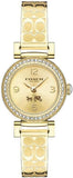 Coach Dress Crystals Gold Dial Gold Steel Strap Watch For Women - 14502202