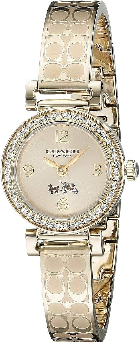 Coach Dress Crystals Gold Dial Gold Steel Strap Watch For Women - 14502202