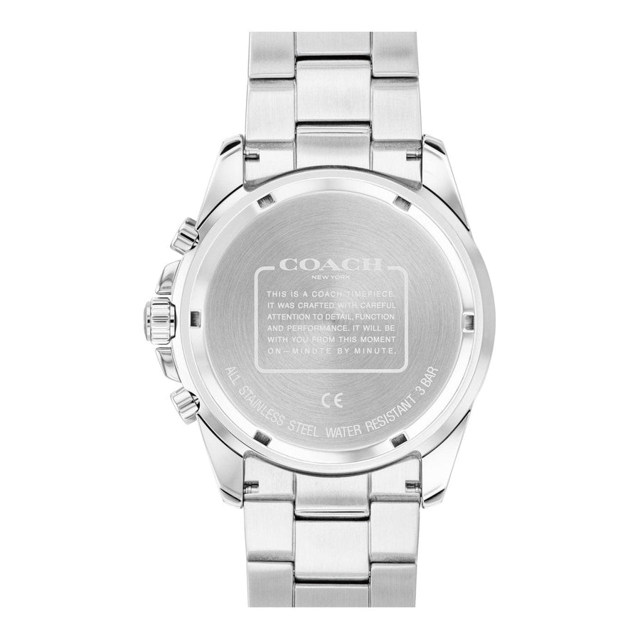 Coach Kent Black Dial Silver Steel Strap Watch for Men - 14602556