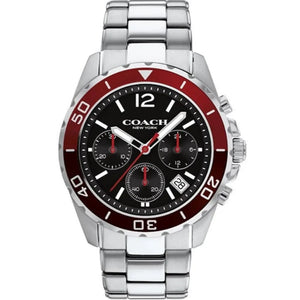 Coach Kent Black Dial Silver Steel Strap Watch for Men - 14602556