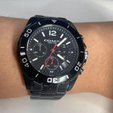 Coach Kent Chronograph Black Dial Black Steel Strap Watch for Men - 14602554