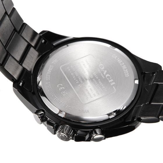 Coach Kent Chronograph Black Dial Black Steel Strap Watch for Men - 14602554