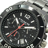 Coach Kent Chronograph Black Dial Black Steel Strap Watch for Men - 14602554