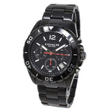 Coach Kent Chronograph Black Dial Black Steel Strap Watch for Men - 14602554