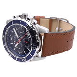 Coach Kent Chronograph Blue Dial Brown Leather Strap Watch for Men - 14602560