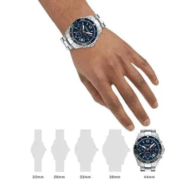 Coach Kent Chronograph Blue Dial Silver Steel Strap Watch for Men - 14602555