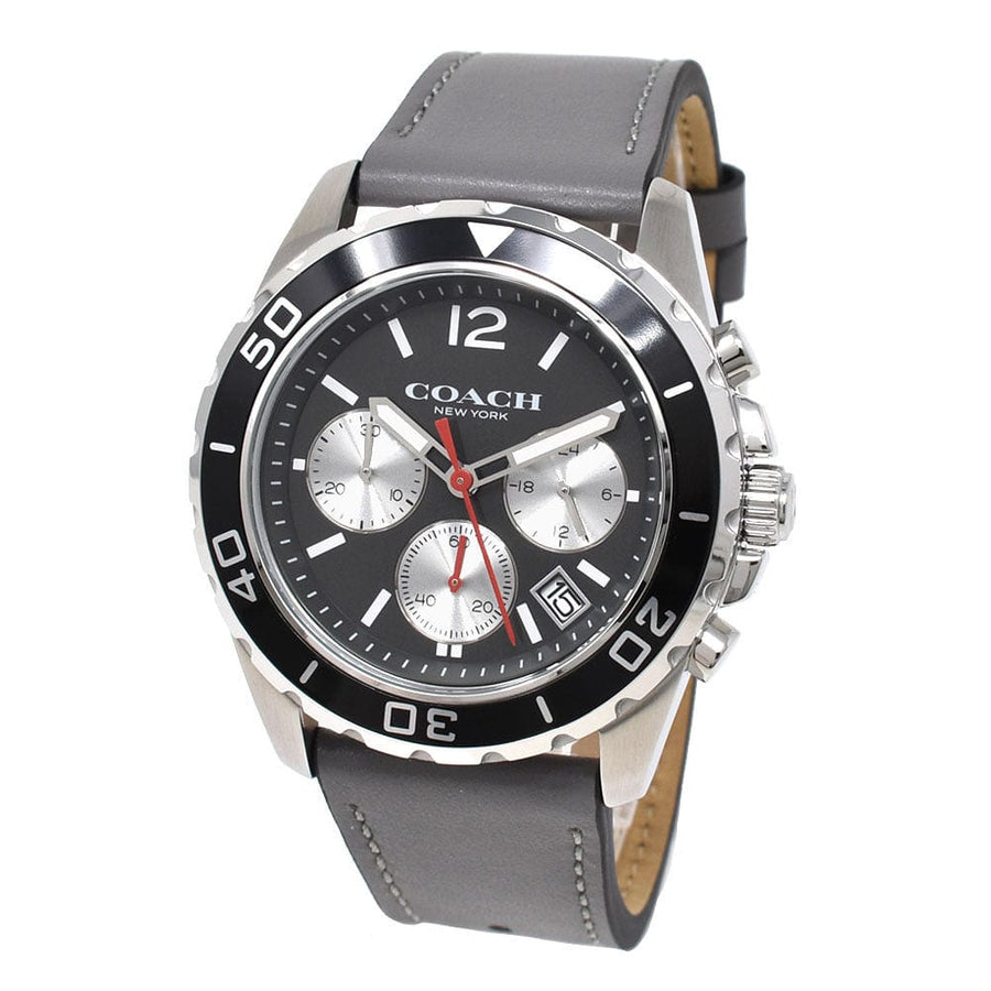 Coach Kent Grey Dial Grey Leather Strap Watch for Men - 14602561