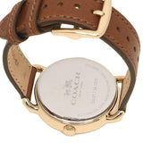 Coach Delancey White Dial Brown Leather Strap Watch for Women - 14502715