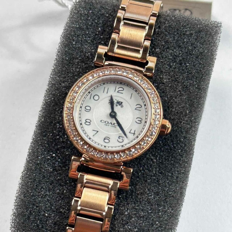 Coach Madison Crystals White Dial Rose Gold Steel Strap Watch For Women - 14502405
