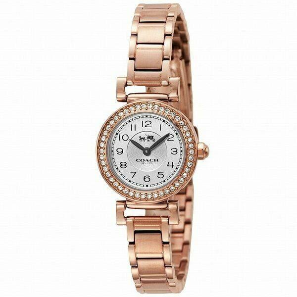 Coach Madison Crystals White Dial Rose Gold Steel Strap Watch For Women - 14502405