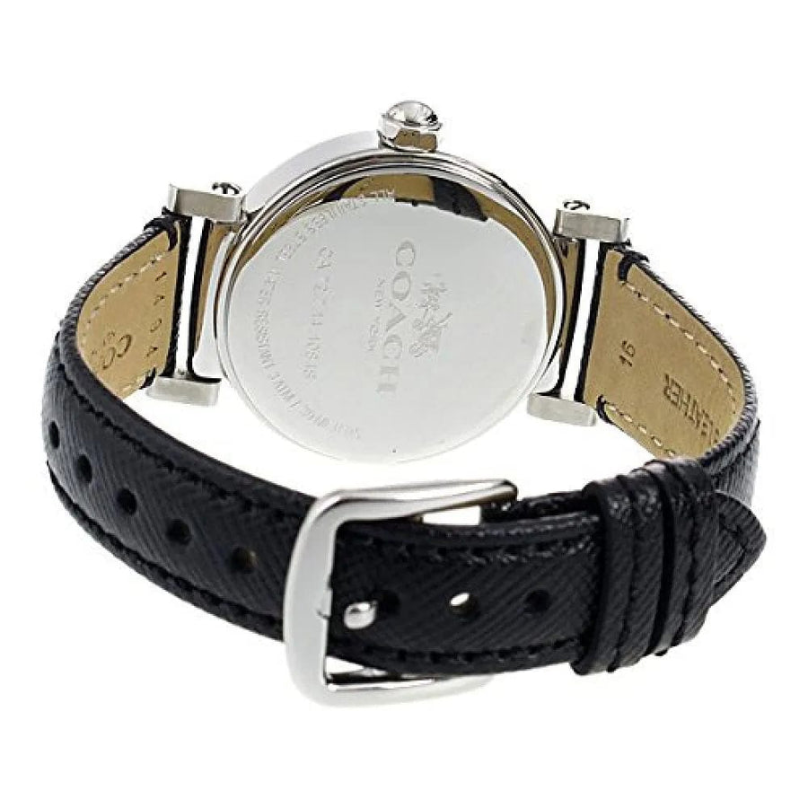 Coach Madison White Dial Black Leather Strap Watch for Women - 14502399