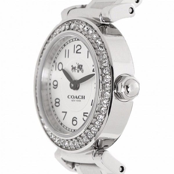 Coach Madison White Dial Black Leather Strap Watch for Women - 14502399
