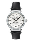 Coach Madison White Dial Black Leather Strap Watch for Women - 14502399