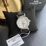 Coach Madison White Dial Black Leather Strap Watch for Women - 14502406