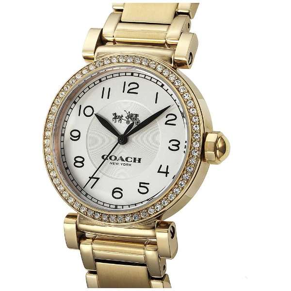 Coach Madison White Dial Gold Steel Strap Watch for Women - 14502397