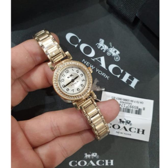 Coach Madison White Dial Gold Steel Strap Watch for Women - 14502403