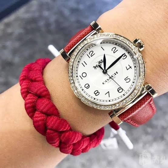 Coach Madison White Dial Red Leather Strap Watch for Women - 14502407