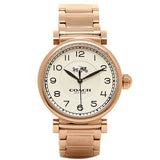 Coach Madison White Dial Rose Gold Steel Strap Watch for Women - 14502395